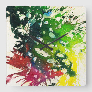 Polychromoptic #4 by Michael Moffa Square Wall Clock