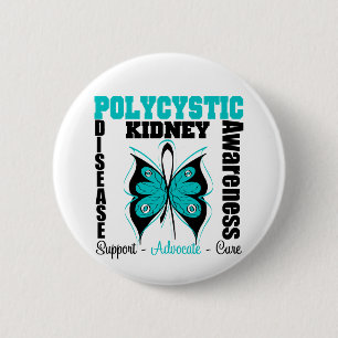 Polycystic Kidney Disease Awareness Butterfly 6 Cm Round Badge