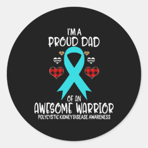 Polycystic Kidney Disease Awareness I'm A Proud Da Classic Round Sticker