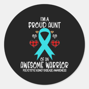 Polycystic Kidney Disease Awareness I'm Proud Aunt Classic Round Sticker