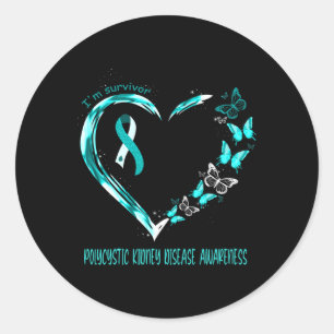 Polycystic Kidney Disease Awareness I'm Survivor H Classic Round Sticker