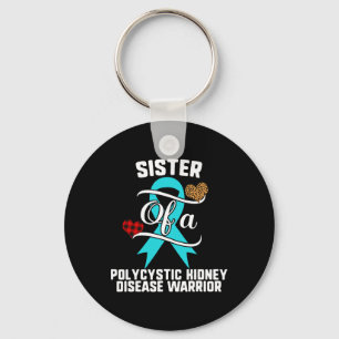 Polycystic Kidney Disease Awareness Leopard Buffal Key Ring