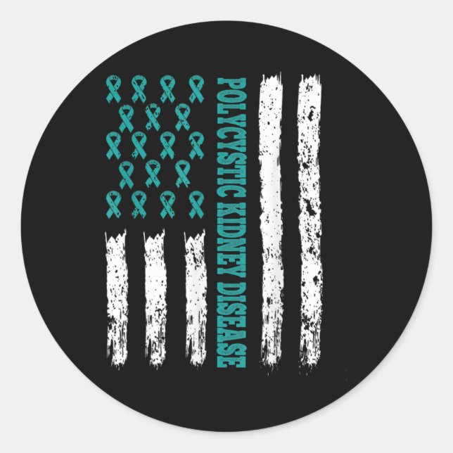Polycystic Kidney Disease Awareness Pkd Related Te Classic Round Sticker (Front)