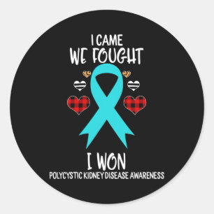 Polycystic Kidney Disease Awareness Ribbon I Came  Classic Round Sticker