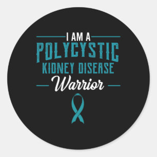 Polycystic Kidney Disease Pkd Warrior Pckd Awarene Classic Round Sticker