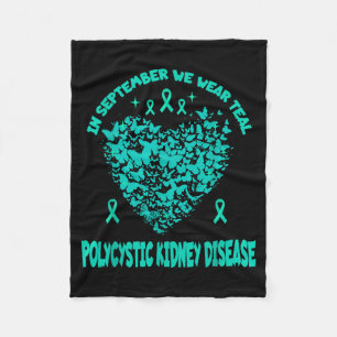 Polycystic Kidney Disease September We Wear Teal P Fleece Blanket