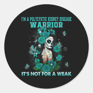 Polycystic Kidney Disease Sugar Skull Butterfly Aw Classic Round Sticker