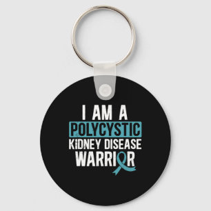 Polycystic Kidney Disease Warrior Pkd Teal Ribbon Key Ring