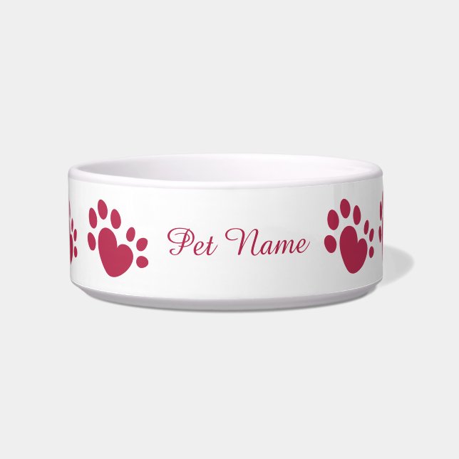 Polydactyl Cat Paw Print Heart Bowl (Front)