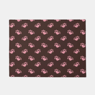 Polydactyl Cat Paw Print Heart Doormat