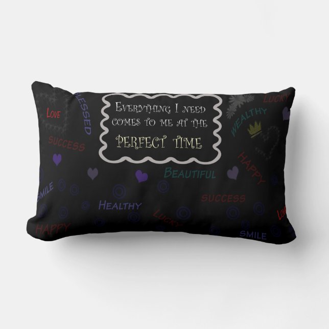 Polyester Lumbar Pillow-affirmation 13" x 21" Cushion (Front)