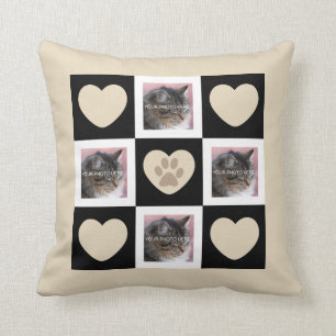 Polyester Photos & Hearts Throw Pillow 16" x 16"