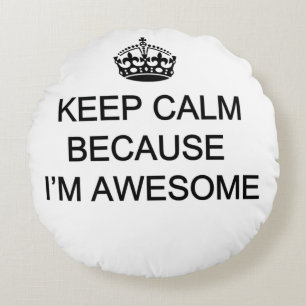Polyester Round Pillow (16") Keep Calm(customise)