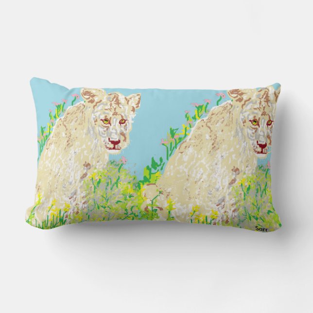 Polyester Throw Pillow, Lumbar Pillow 13" x 21" (Front)
