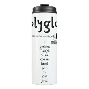 Polyglot Multilingual Customisable (Women in Tech) Thermal Tumbler