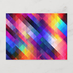 Polygon abstract colorful pattern postcard