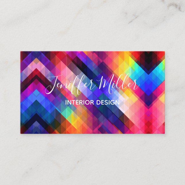 Polygon abstract colourful pattern                 business card (Front)