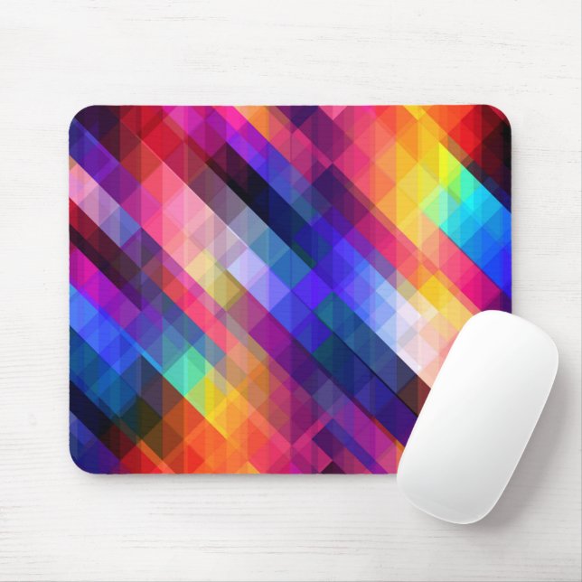 Polygon abstract colourful pattern mouse pad (With Mouse)