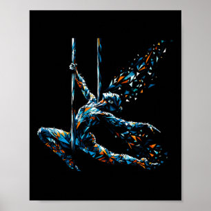 Polygon Art Aerial Silk Yoga Aerialist Acrotics Poster