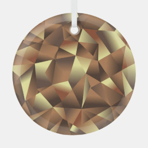 Polygon Background: Abstract Textured Art Glass Tree Decoration