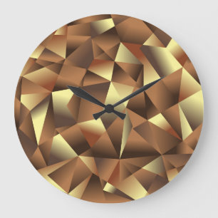 Polygon Background: Abstract Textured Art Large Clock