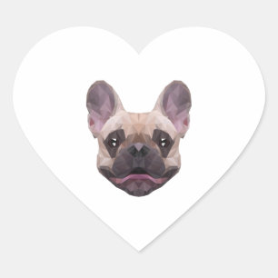 Polygon Bulldog Frances Dogfather Dog Mum French Heart Sticker
