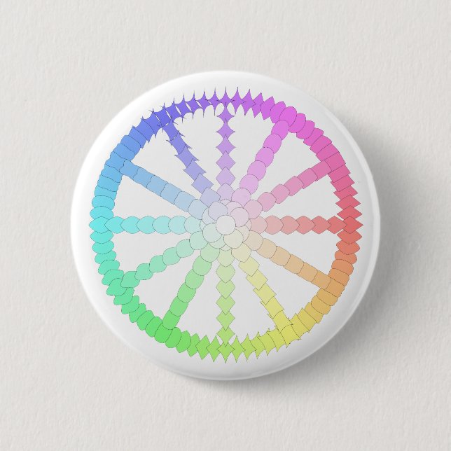 polygon evolution wheel geometry 6 cm round badge (Front)