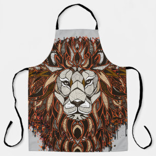 Polygon Lion Colourful Drawing Lion Apron