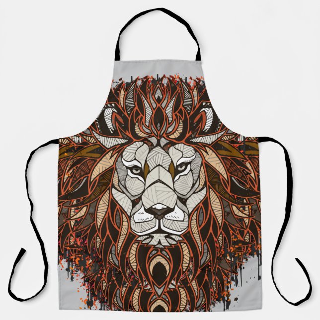Polygon Lion | Colourful Drawing | Lion Apron (Front)