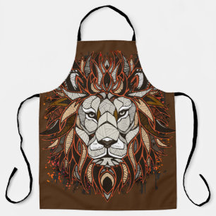 Polygon Lion Colourful Drawing Lion Apron