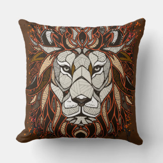 Polygon Lion | Colourful Drawing | Lion Pillow
