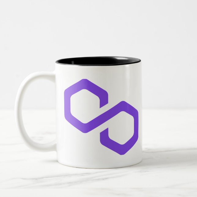 polygon-matic-logo Two-Tone coffee mug (Left)