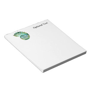 Polygon Mosaic Nautilus Shell Blue & Green Notepad