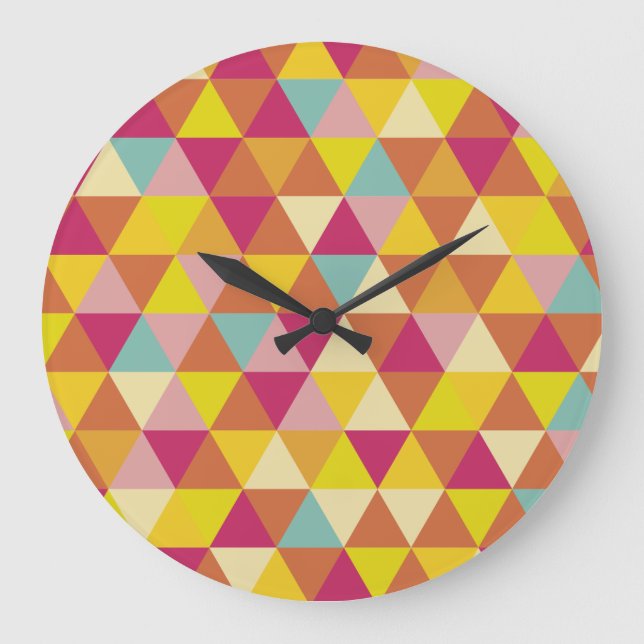 Polygon Multi colour Triangles in Geometrical Large Clock (Front)
