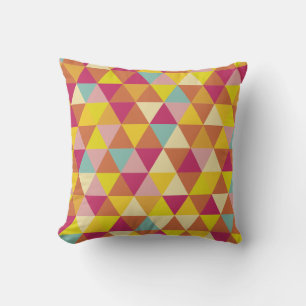 Polygon Multi colour Triangles in Geometrical Shap Cushion