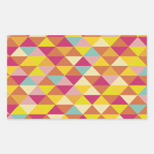 Polygon Multi colour Triangles in Geometrical Shap Rectangular Sticker