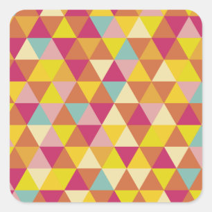 Polygon Multi colour Triangles in Geometrical Shap Square Sticker