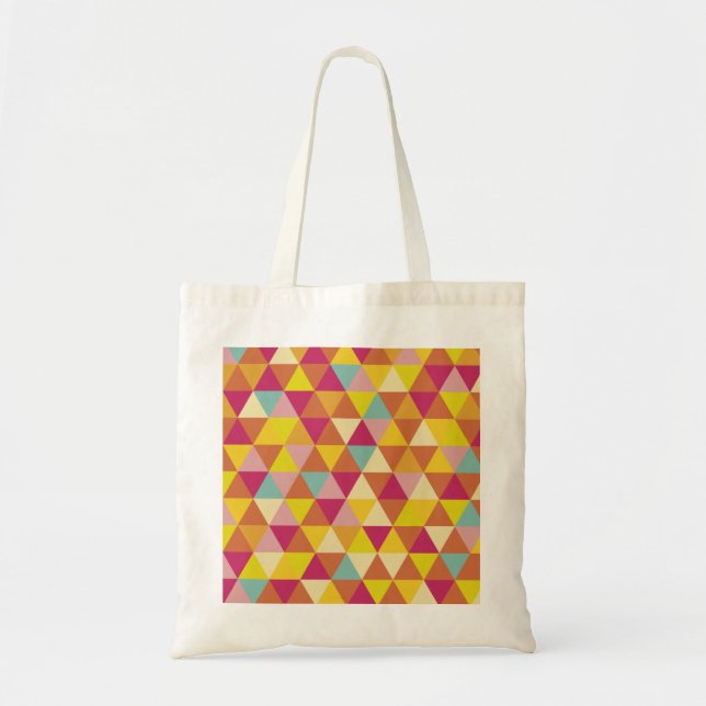 Polygon Multi colour Triangles in Geometrical Shap Tote Bag (Front)
