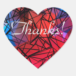 Polygon, painting heart sticker