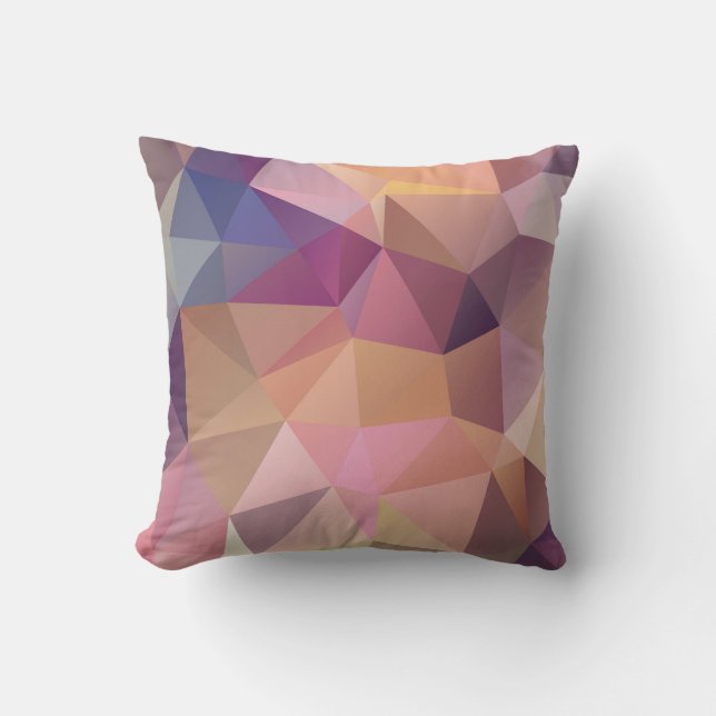 Polygon pink purple yellow background . cushion (Front)