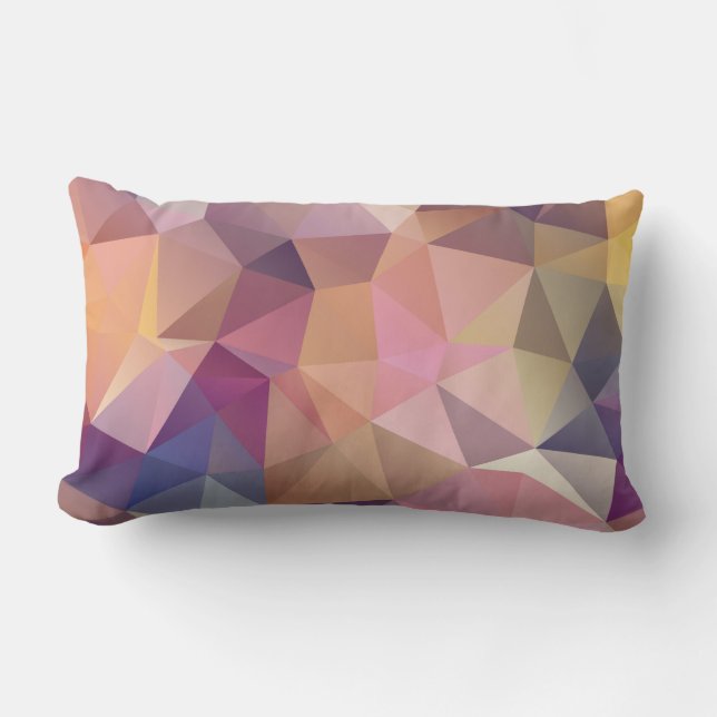 Polygon pink purple yellow background . lumbar pil lumbar cushion (Front)