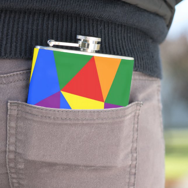 Polygon Rainbow Pattern Hip Flask (In Situ)