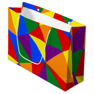 Polygon Rainbow Pattern Large Gift Bag