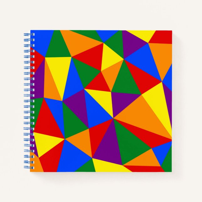 Polygon Rainbow Pattern Notebook (Front)