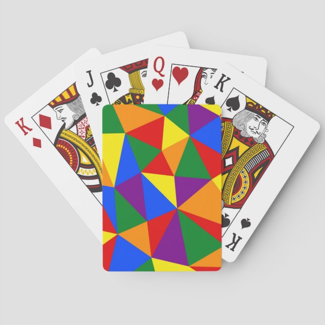 Polygon Rainbow Pattern Playing Cards (Back)