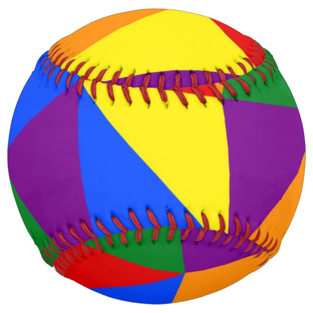 Polygon Rainbow Pattern Softball (Front)