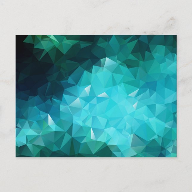 Polygonal Aquamarine Abstract Postcard (Front)