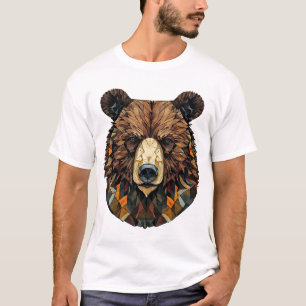 Polygonal Art of a Bear's Face T-Shirt