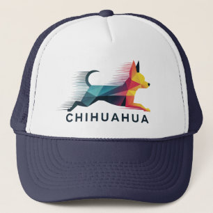 Polygonal Chihuahua Yellow and Blue Trucker Hat