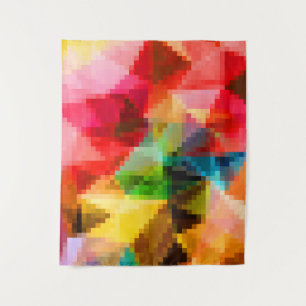 Polygonal geometrical pixel square blurred bright tapestry